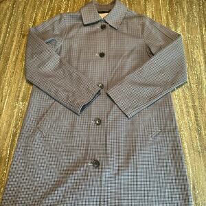 Everlane Peacoat Overcoat Trench Coat Plaid Houndstooth Grey Women’s Size 2